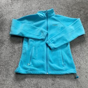 Columbia Jacket Women Small Blue Full Zip Pocket High Neck Fleece Outdoor Hiking
